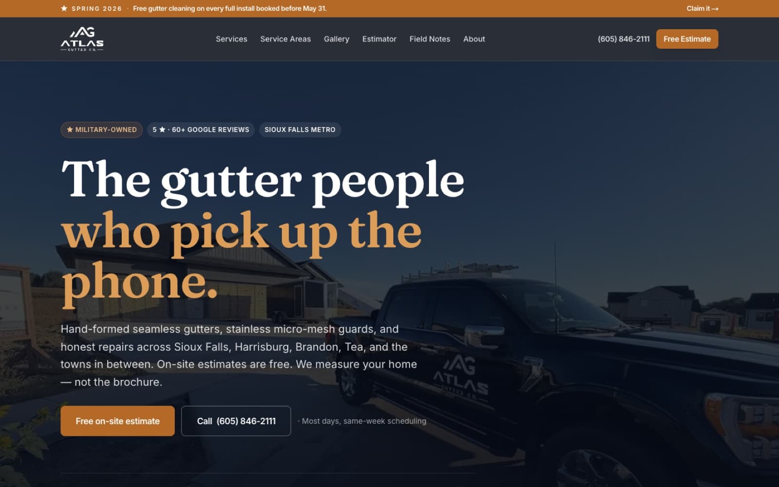 Atlas Gutter Co. site preview